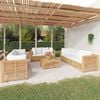 vidaXL 9 Piece Garden Lounge Set with Cushions Solid Wood Teak