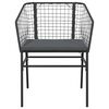 vidaXL 5 Piece Garden Dining Set with Cushions Black Poly Rattan Glass