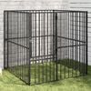 vidaXL Dog Playpen 4 Panel Black Galvanised Steel