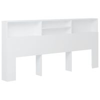 vidaXL Headboard Cabinet White 220x19x103.5 cm