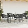 vidaXL 5 Piece Garden Dining Set with Cushions Black Poly Rattan Glass
