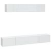 vidaXL 4 Piece TV Cabinet Set High Gloss White Engineered Wood