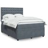 vidaXL Box Spring Bed with Mattress Dark Grey Double Velvet