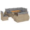 vidaXL 9 Piece Garden Sofa Set with Cushions Beige Poly Rattan