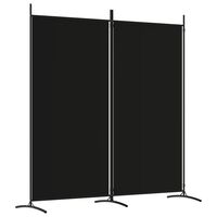 vidaXL 2-Panel Room Divider Black 175x180 cm Fabric