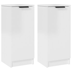 vidaXL Sideboards 2 pcs High Gloss White 30x30x70 cm Engineered Wood