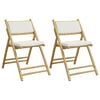 vidaXL Folding Bistro Chairs 2 pcs with Cushions Bamboo