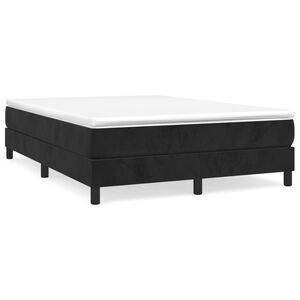 vidaXL Box Spring Bed with Mattress Black 153x203 cm Queen Size Velvet