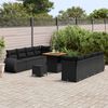 vidaXL Garden Sofa Set with Storage 11 pcs Black Poly rattan