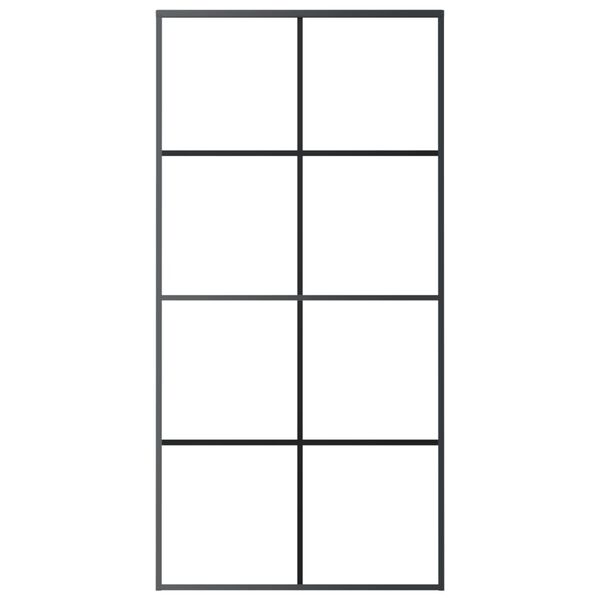 vidaXL Sliding Door Aluminium and ESG Glass 102.5x205 cm Black