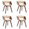 vidaXL Dining Chairs 4 pcs Cream Bent Wood and Faux Leather