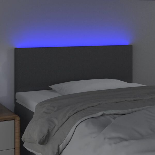 vidaXL LED Headboard Dark Grey 100 cm Fabric