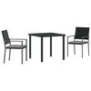 vidaXL Garden Dining Set 5 pcs Black and Light Grey PE Rattan