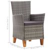 vidaXL Garden Chairs 2 pcs with Cushions Poly Rattan Grey