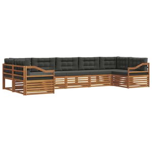 vidaXL Outdoor Sofa Set with Cushion 7 pcs Natural and Anthracite