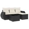 vidaXL 5 Piece Garden Sofa Set with Cushions Black Poly Rattan