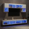 vidaXL 6 Piece TV Wall Units with LED White Engineered Wood