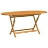 vidaXL Garden Table | Wood Brown | Solid eucalyptus wood | Medium | Foldable