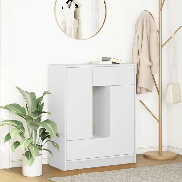 vidaXL Sideboard with Drawers and Doors White 73x31x90 cm