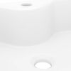 Ceramic Bathroom Sink Basin with Faucet Hole White Square