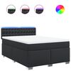 vidaXL Box Spring Bed with Mattress Black Queen Faux Leather