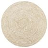 vidaXL Area Rug | White and natural | Jute and cotton | 90 cm diameter