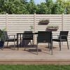 vidaXL 5 Piece Garden Dining Set with Cushions Poly Rattan and Steel