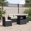 vidaXL 6 Piece Garden Sofa Set with Cushions Black Poly Rattan