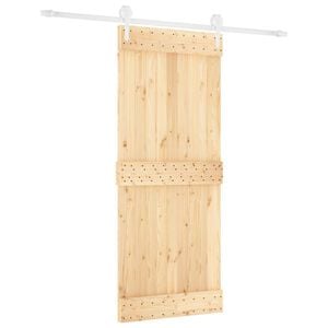 vidaXL Sliding Door Natural and White 85 x 210 cm Solid Pine Wood