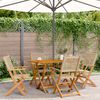vidaXL 5 Piece Garden Dining Set Beige Poly Rattan and Solid Wood