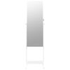 vidaXL Mirror Jewellery Cabinet Free Standing White 42x38x152 cm