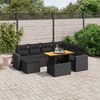 vidaXL 8 Piece Garden Sofa Set with Cushions Black Poly Rattan