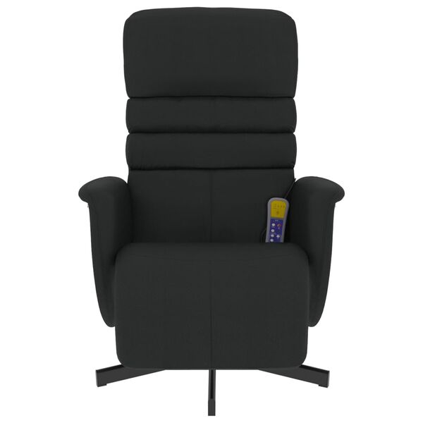 vidaXL Massage Recliner Chair with Footrest Black Faux Leather