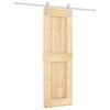vidaXL Sliding Door Natural and White 70 x 210 cm Solid Pine Wood
