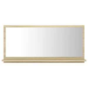 vidaXL Mirror | Sonoma oak | Engineered wood, acrylic | Medium | Mirror