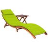 vidaXL Garden Sun Lounger with Table and Cushion Solid Acacia Wood