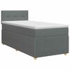 vidaXL Box Spring Bed with Mattress Dark Grey 107 x 203 cm Fabric