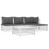 vidaXL 5 Piece Garden Lounge Set with Cushions White Steel