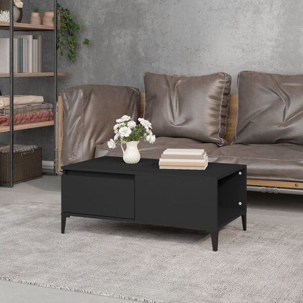 vidaXL Coffee Table Black 90x50x36.5 cm Engineered Wood