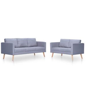 vidaXL Sofa Set 2-Seater and 3-Seater Fabric Light Grey