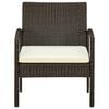 vidaXL Garden Chair with Cushion Poly Rattan Brown