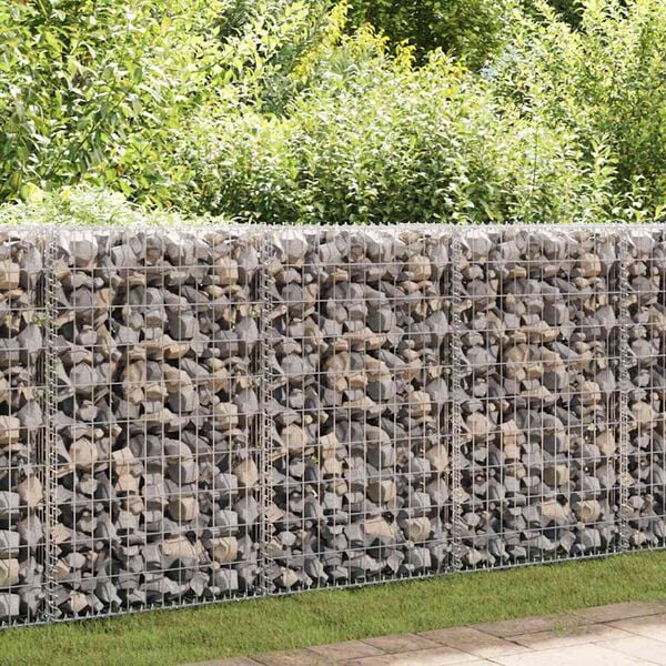 vidaXL Gabion Wall with Covers Galvanised Steel 300x50x100 cm