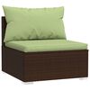 vidaXL 8 Piece Garden Lounge Set with Cushions Poly Rattan Brown