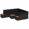 vidaXL Garden Sofa Set with Cushion 9 pcs Black Poly rattan