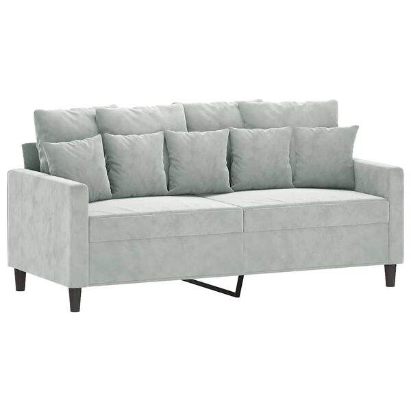 vidaXL 2-Seater Sofa Light Grey 140 cm Velvet