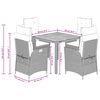 vidaXL 5 Piece Garden Dining Set with Cushions Grey Poly Rattan