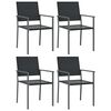 vidaXL Garden Chairs 4 pcs Black 54x62,5x89 cm Poly Rattan