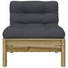 vidaXL Garden Sofa Armless with Cushions 2 pcs Impregnated Wood Pine