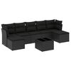 vidaXL 8 Piece Garden Sofa Set with Cushions Black Poly Rattan