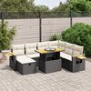 vidaXL 8 Piece Garden Sofa Set with Cushions Black Poly Rattan